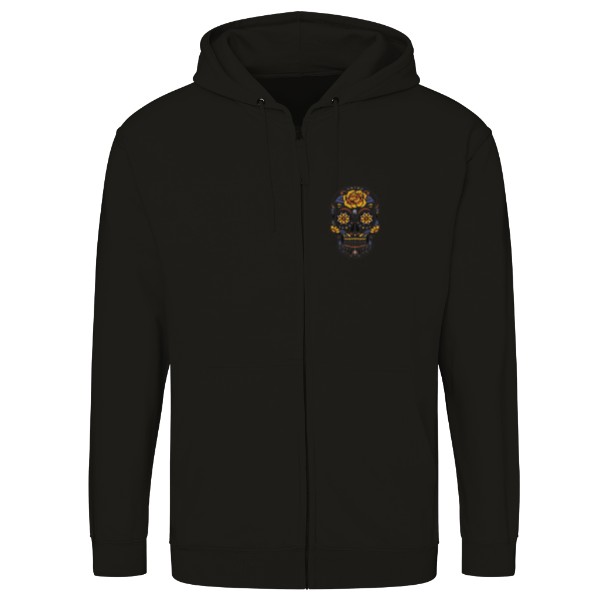 Mikina na zip unisex s potiskem Mikina lebka