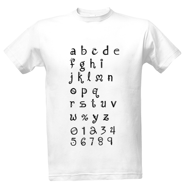 Tričko s potiskem Tričko abeceda