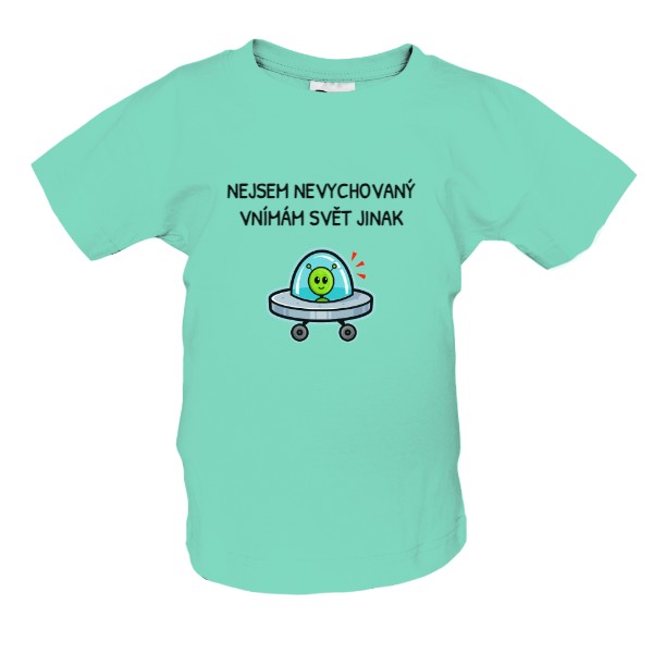 Tričko s potiskem MODRÉ - UFO AUTISTA